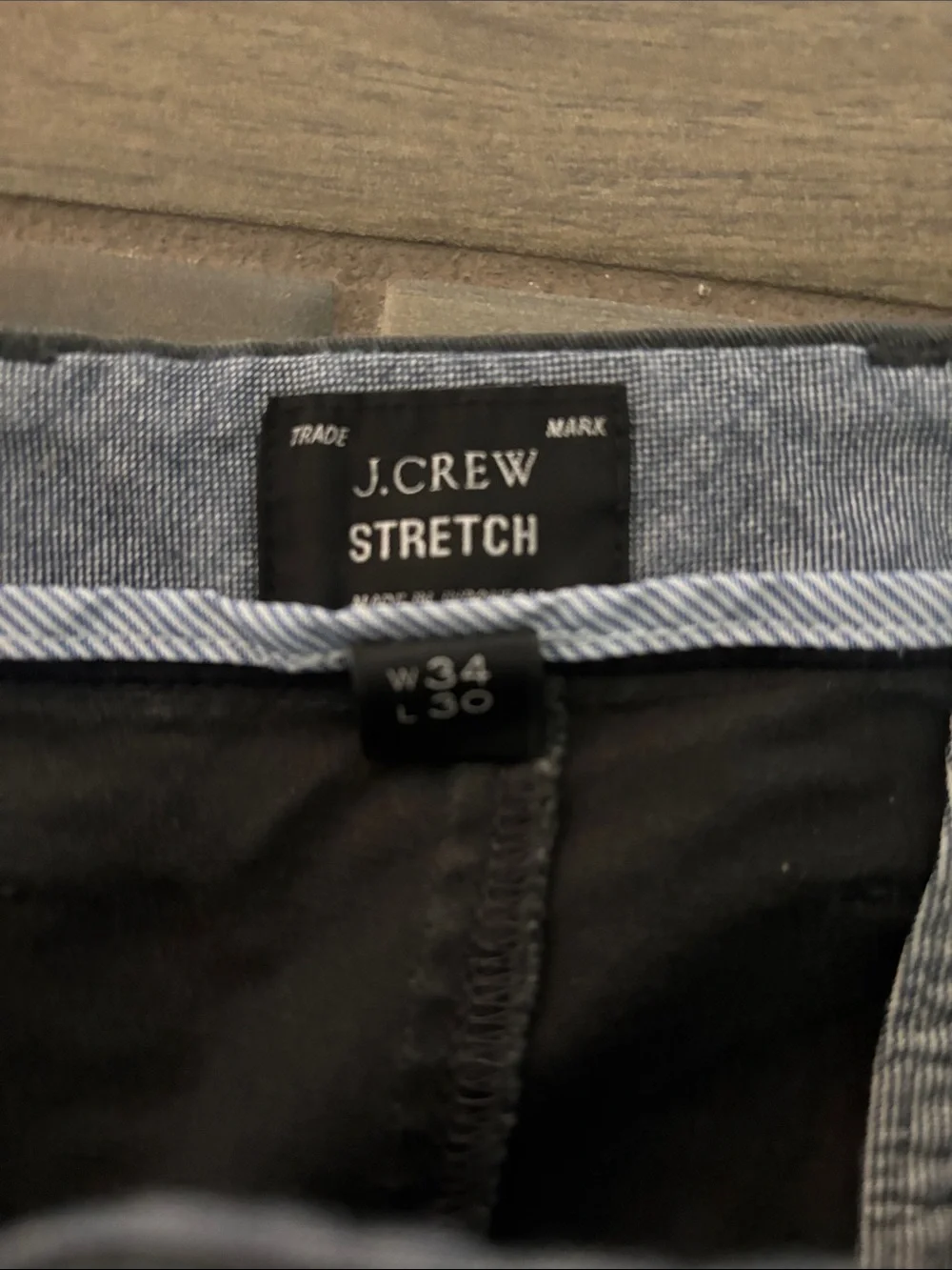 J. Crew Stretch Dark Charcoal Slim Chinos